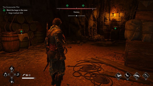 Mark the kegs in the cave