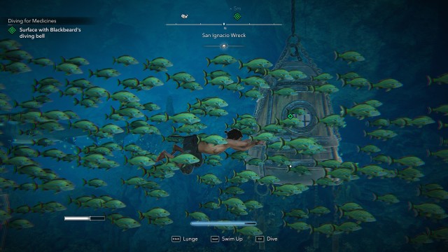 Surface with Blackbeard's diving bell
