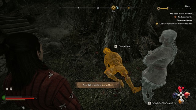 Cast Compel Soul on the dead soldier
