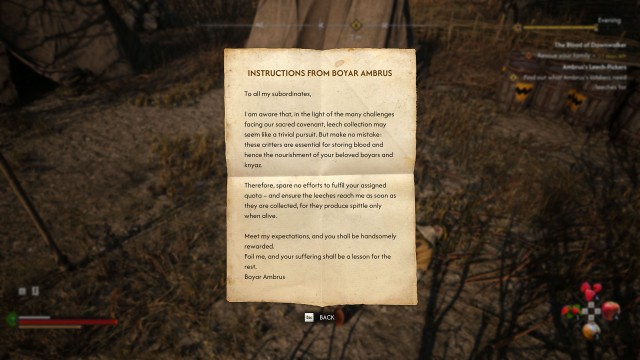 Find out what Ambrus's soldiers need leeches for
