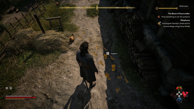 Investigate Gremla's shed and its surroundings using Focus Mode