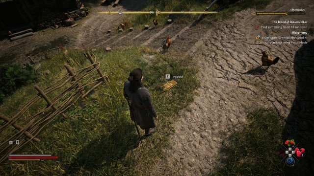 Investigate Gremla's shed and its surroundings using Focus Mode