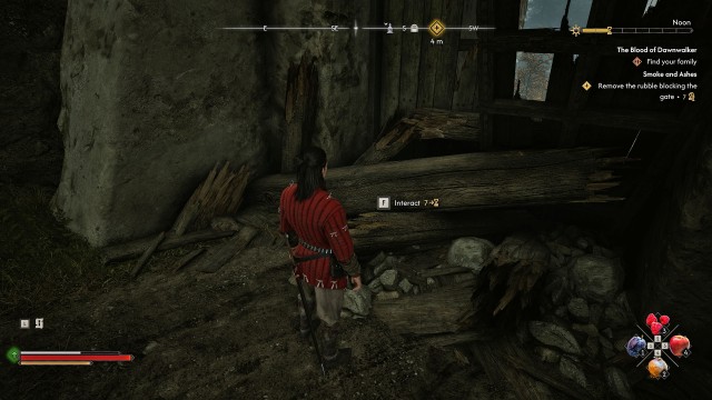 Remove the rubble blocking the gate (Day Phase Change)