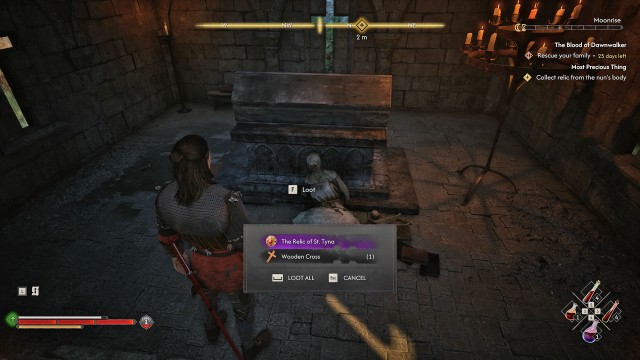 Collect relic from the nun's body