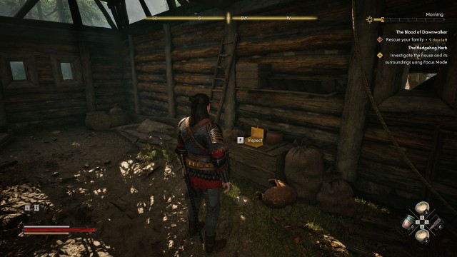 Investigate the house and its surroundings using Focus Mode