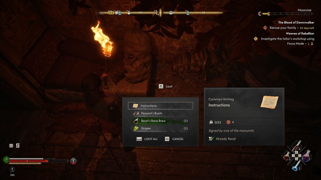 Investigate the tailor's workshop using Focus Mode (1 Time Segment)