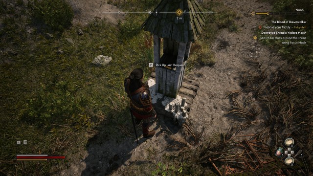 Search for clues around the shrine using Focus Mode