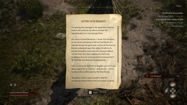Search for clues around the shrine using Focus Mode