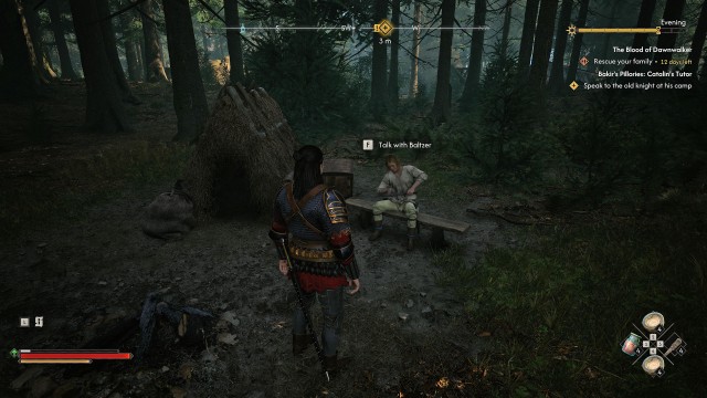 Speak to the old knight at his camp